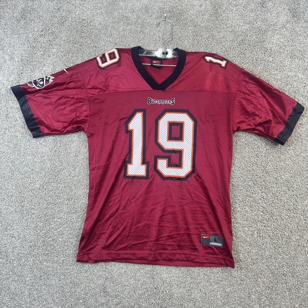 VTG Nike Tampa Bay Buccaneers K Johnson 19 NFL Football Jersey Men's Large‎